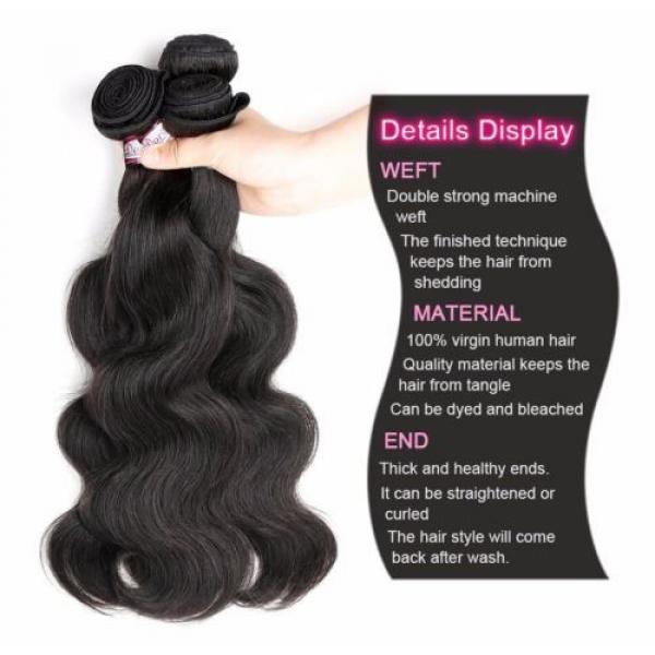 360 Lace Frontal Closure with 3 Bundles Peruvian Virgin Hair Body Wave Full Head #3 image