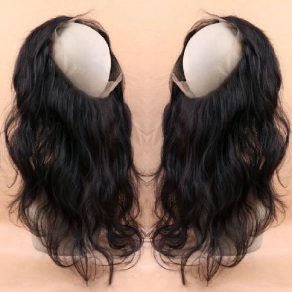 Peruvian Virgin Human Hair 360 Lace Frontal Closure Wavy Full Lace Closure Black #3 image