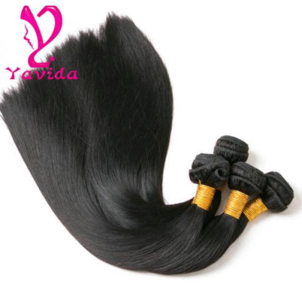 7A Virgin Peruvian Hair Straight Hair Human Hair Extensions Weave 4 Bundles 400g #1 image