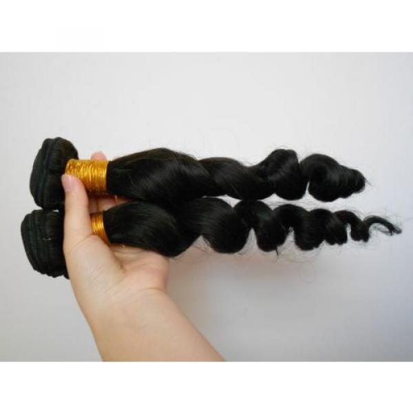 Peruvian Virgin Hair Extension 1 Bundle Black Loose Wave Soft Hair Weft #3 image
