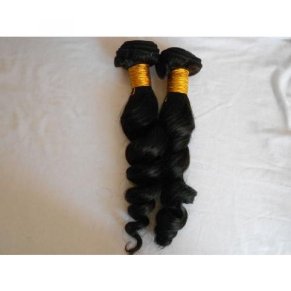 Peruvian Virgin Hair Extension 1 Bundle Black Loose Wave Soft Hair Weft #4 image