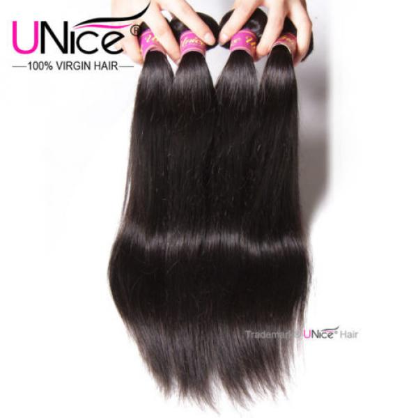 Peruvian Virgin Hair Straight Human Hair 4 Bundles/400g UNice 8A Hair Extensions #3 image