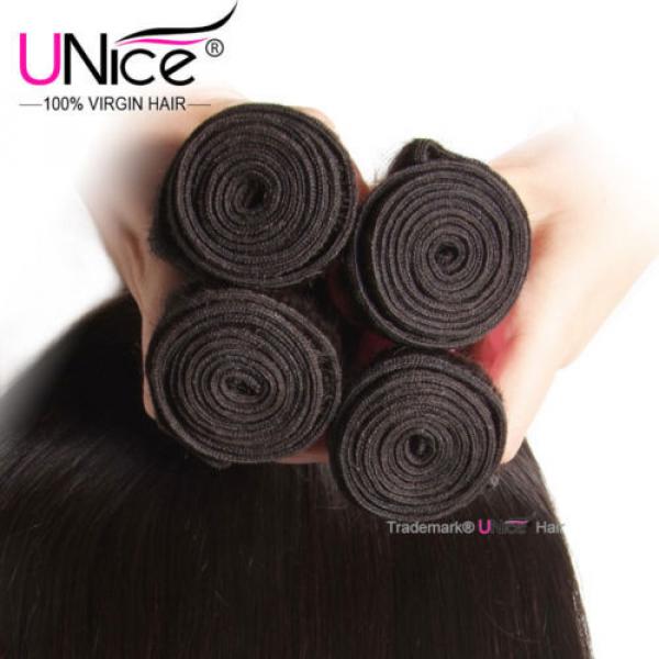 Peruvian Virgin Hair Straight Human Hair 4 Bundles/400g UNice 8A Hair Extensions #4 image