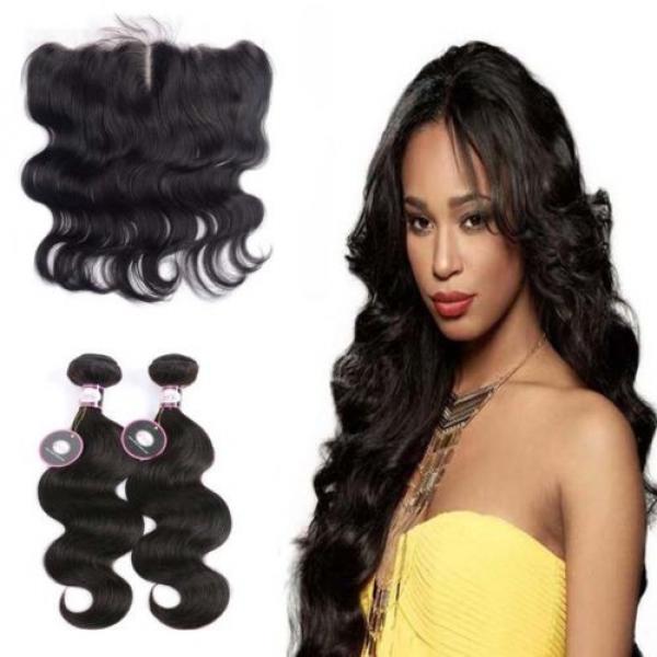 7A Peruvian Body Wave 13*4 Lace Frontal Closure with 2Bundles Virgin Human Hair #1 image
