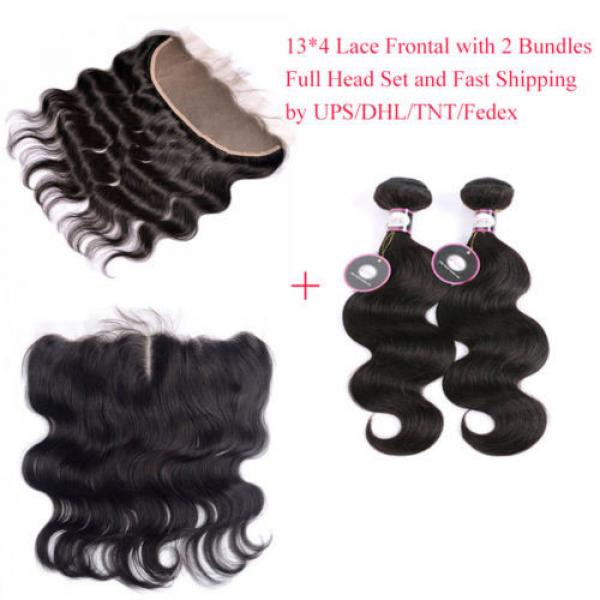 7A Peruvian Body Wave 13*4 Lace Frontal Closure with 2Bundles Virgin Human Hair #2 image
