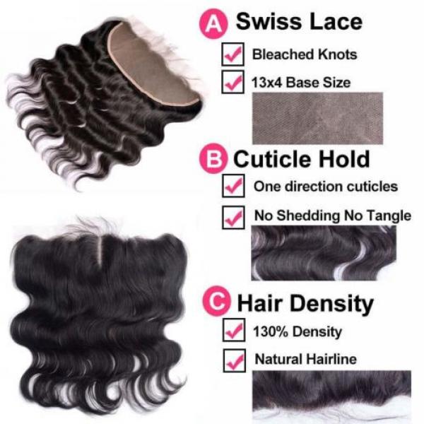 7A Peruvian Body Wave 13*4 Lace Frontal Closure with 2Bundles Virgin Human Hair #3 image