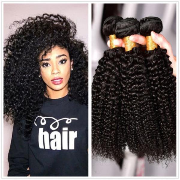 Peruvian Virgin Hair Curly Weave Human Hair Extension 3 Bundle 300g Naturl Black #1 image