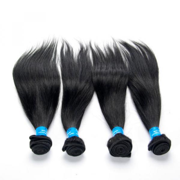 Unprocessed Virgin Peruvian Straight Silky 4 Bundles/200g Human Hair Extension #5 image