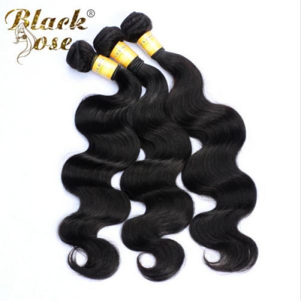7A Peruvian Human Virgin Hair Body Wave 13*4 Lace Frontal Closure with 3 Bundles #2 image