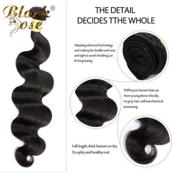 7A Peruvian Human Virgin Hair Body Wave 13*4 Lace Frontal Closure with 3 Bundles #5 image