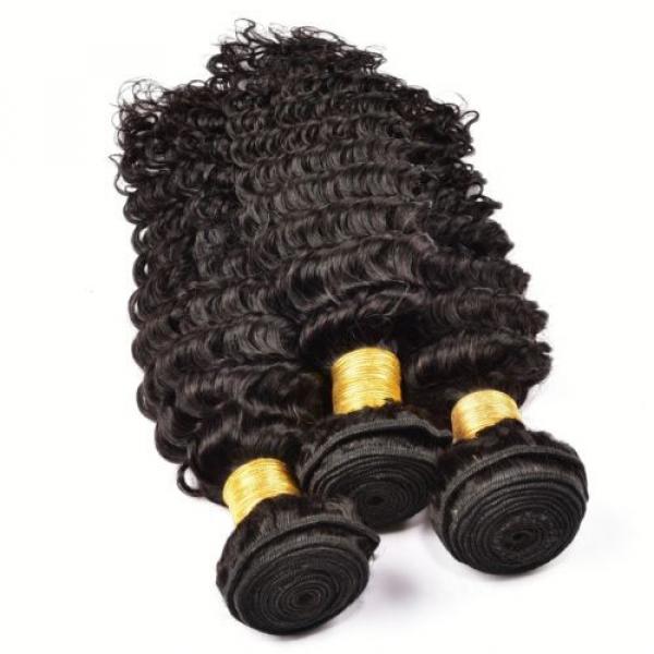 Deep Wave Human Hair Extensions 3 Bundles 300g Peruvian Virgin Hair 8 to 26 Inch #4 image