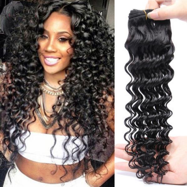 Deep Wave 7A Peruvian Virgin Human Hair Weft Weave Extension Natural Color 100g #1 image
