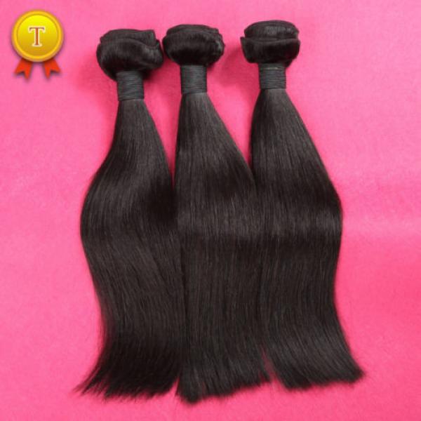 7A Silk Base Closure With Bundles Peruvian Virgin Hair Straight With Closure #5 image