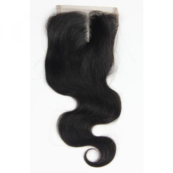 Peruvian Virgin Hair Lace Closure 8&#034;-24&#034; Human Hair 4x4 Middle/Free/Three Part #2 image