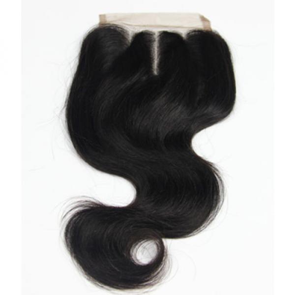 Peruvian Virgin Hair Lace Closure 8&#034;-24&#034; Human Hair 4x4 Middle/Free/Three Part #4 image