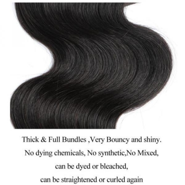 7A 3 Bundles/150g 100% Peruvian Human Virgin Hair Wavy Body Wave Weave Weft #5 image