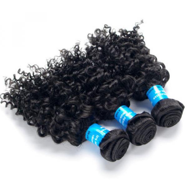 BEST 3 Bundles/150g Peruvian Human Hair Extensions Virgin Curly Hair Weft Weave #2 image
