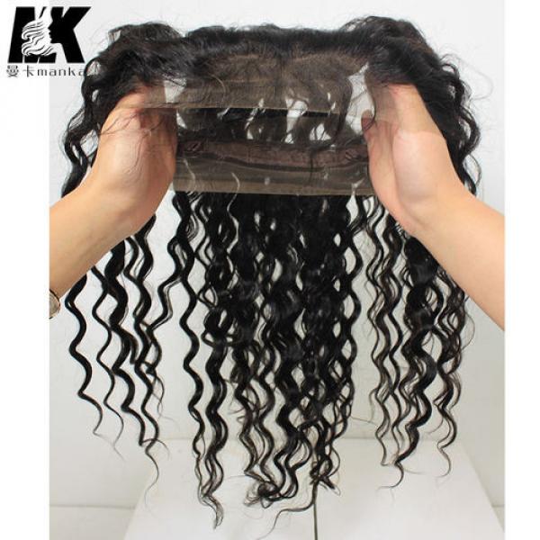 Peruvian Virgin Hair 360 Lace Frontal Band Deep Wave with Baby Hair 360 Frontal #5 image