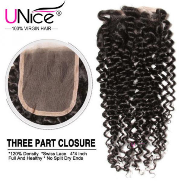 8A Peruvian Curly Virgin Hair 3 Bundles 14+16+18 WIth 14&#034; Lace Closure Hair Weft #4 image