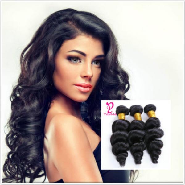 7A Loose Wave Virgin Peruvian Human Hair 3 Bundles Extensions Weft 300g #1 image