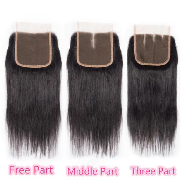 Peruvian Straight Virgin Hair 3 Bundle Straight Human Hair Weft with 1pc Closure #2 image