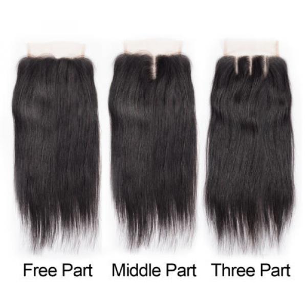 Peruvian Straight Virgin Hair 3 Bundle Straight Human Hair Weft with 1pc Closure #5 image