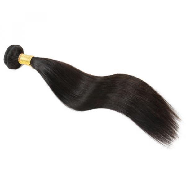 7A Peruvian Virgin Straight Hair Wefts Human Remy Silky Hair Wavy Bundles 20&#034; #2 image