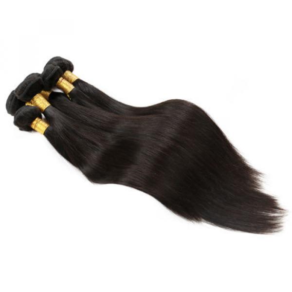 7A Peruvian Virgin Straight Hair Wefts Human Remy Silky Hair Wavy Bundles 20&#034; #4 image
