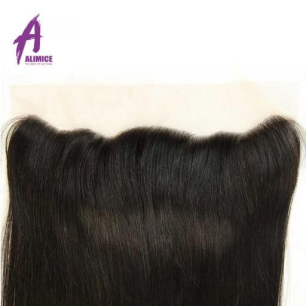 Straight Hair 13*4 Lace Frontal Closure 100% Peruvian Virgin Human Hair 8A Thick #5 image