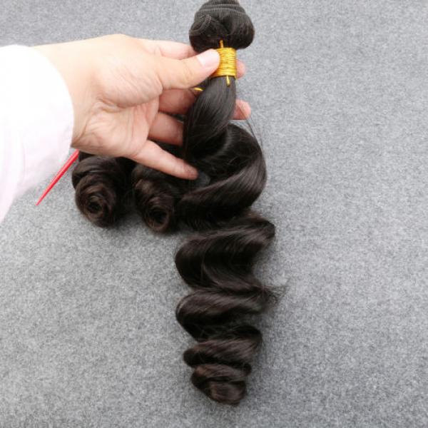 Grade 8A Unprocessed Human Virgin Hair With Closure Peruvian loose wave #2 image
