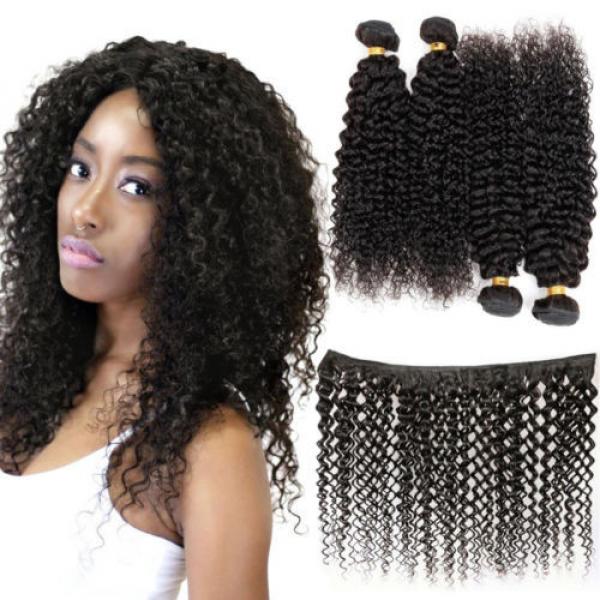 4 bundles Peruvian Virgin Remy Hair kinky curly Human Hair Weave Extensions #1 image