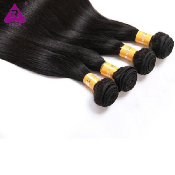3 Bundles/150g Unprocessed Virgin Peruvian Straight Human Hair Extensions Weave #3 image