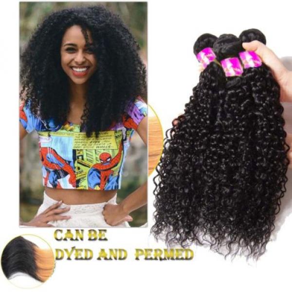 100% 3Bundles/150g Peruvian Curly Weave Virgin Hair Human Hair Extension Weft #1 image