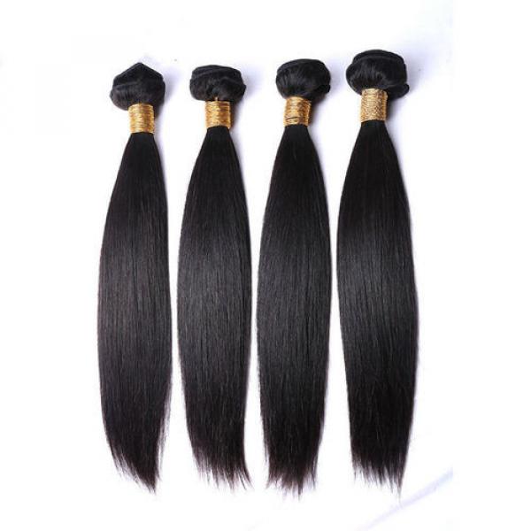 Peruvian Virgin Hair Straight 4bundles/200g &amp; 1pc Pre Plucked 360 Lace Frontal #2 image