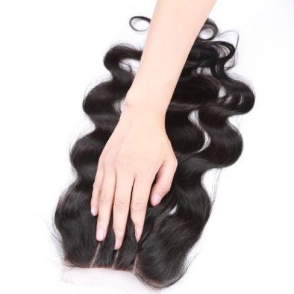 4&#034;X4&#034; Lace Closure Brazilian Virgin Peruvian Human Hair  hairpiece extensions #2 image