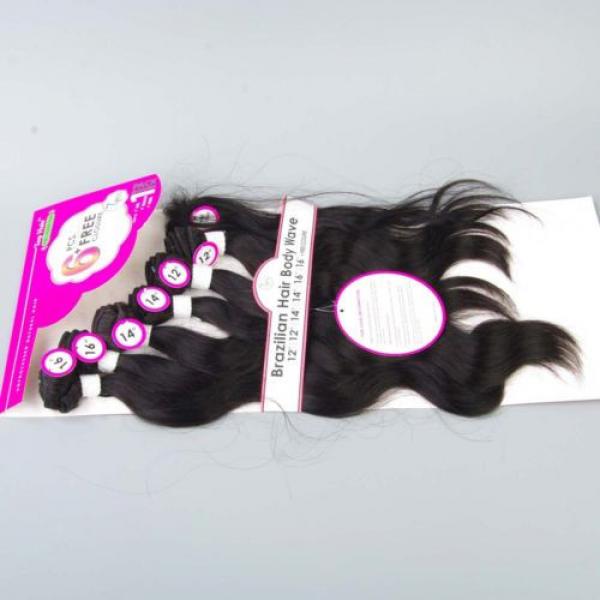Top Grade 6 Bundles Human Hair Weave +1 pcs Lace Closure Virgin Peruvian Hair #3 image