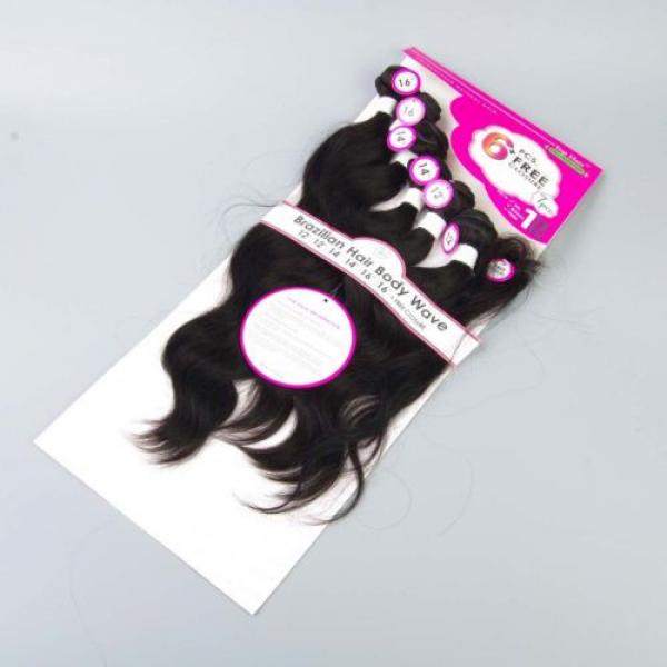 Top Grade 6 Bundles Human Hair Weave +1 pcs Lace Closure Virgin Peruvian Hair #5 image