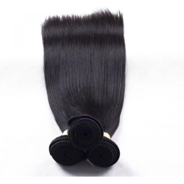 4 Bundles Unprocessed Virgin Peruvian Straight Hair Extension Human Weave Weft #2 image