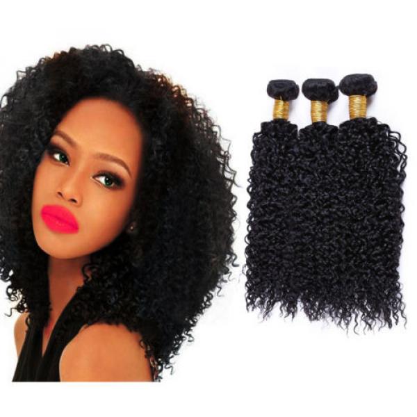 7A Long Inch Kinky Curly 300g Human Hair Extensions Virgin Peruvian Hair Weft #1 image