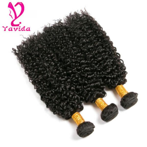 7A Long Inch Kinky Curly 300g Human Hair Extensions Virgin Peruvian Hair Weft #2 image