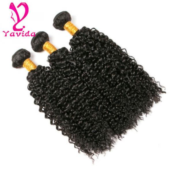 7A Long Inch Kinky Curly 300g Human Hair Extensions Virgin Peruvian Hair Weft #3 image