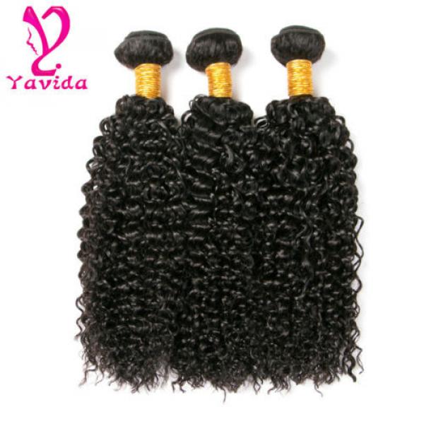 7A Long Inch Kinky Curly 300g Human Hair Extensions Virgin Peruvian Hair Weft #4 image