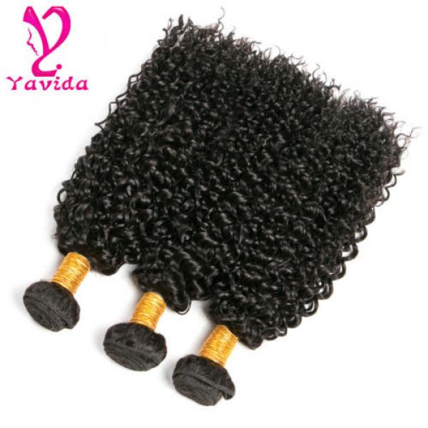 7A Long Inch Kinky Curly 300g Human Hair Extensions Virgin Peruvian Hair Weft #5 image