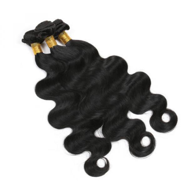 7A Peruvian Remy Hair Body Wave Hair Wefts Human Virgin Hair Weaves 16 inch #4 image