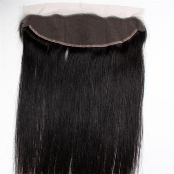 PERUVIAN BLEACHED KNOTS VIRGIN HUMAN HAIR 13X4 LACE FRONTAL FREE/TWO/THREE PART #5 image