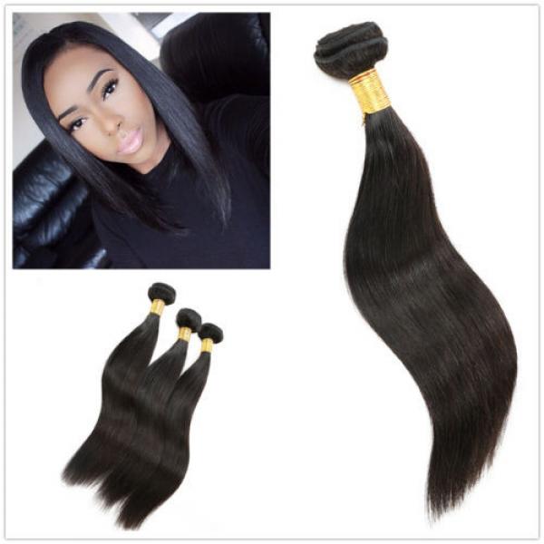 7A Straight Peruvian Virgin Hair Wefts Human Remy Hair Bundles 12 inch #1 image