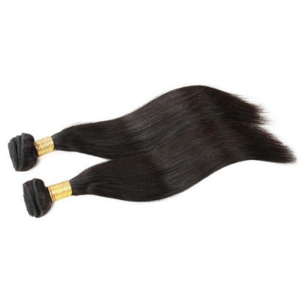 7A Straight Peruvian Virgin Hair Wefts Human Remy Hair Bundles 12 inch #3 image