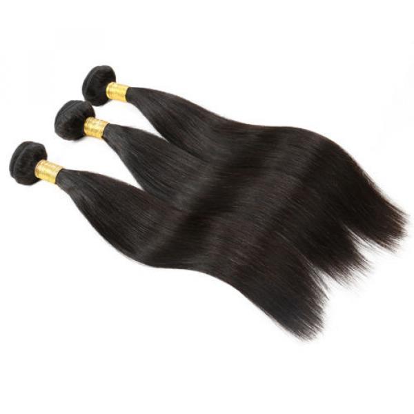 7A Straight Peruvian Virgin Hair Wefts Human Remy Hair Bundles 12 inch #4 image