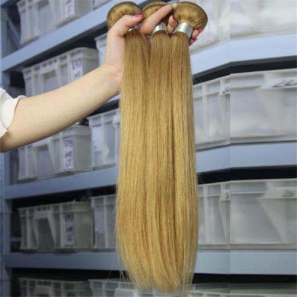 3 bundles Ombre 27# Peruvian Virgin Hair Bundles Straight Human Hair Extensions #2 image