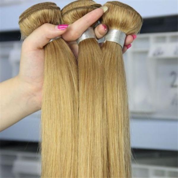 3 bundles Ombre 27# Peruvian Virgin Hair Bundles Straight Human Hair Extensions #3 image